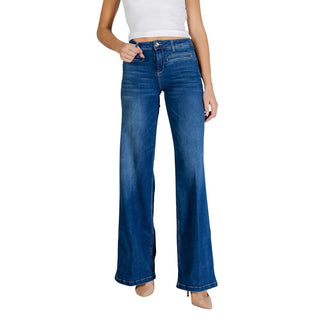 Blue Cotton Bootcut Jeans