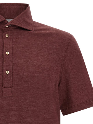 Bordeaux Virgin Wool Polo Shirt