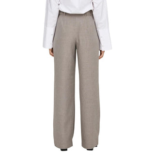 Beige Polyester Dress Pants