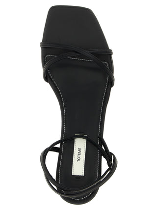 Black Leather Mid Heel Pumps