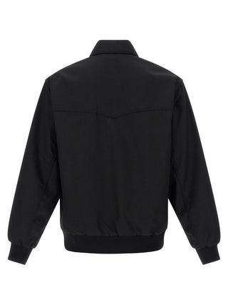 Black Polyester Bomber