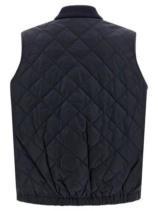 Blue Recycled Polyamide Sleeveless Jacket
