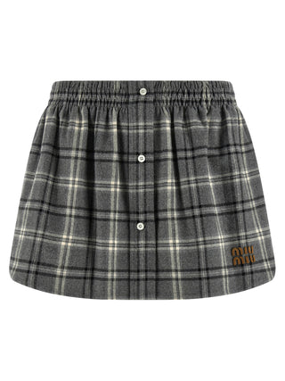 Gray Cotton Long Skirt