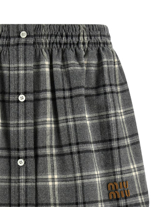 Gray Cotton Long Skirt