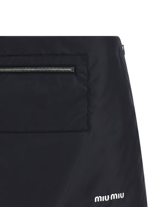 Blue Recycled Polyamide Long Skirt