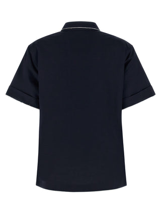 Blue Cotton Polo Shirt