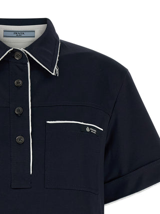 Blue Cotton Polo Shirt