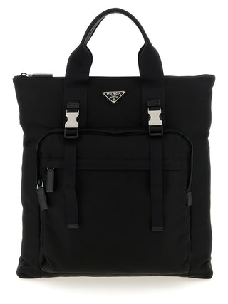 Black Recycled Polyamide Tote Bag