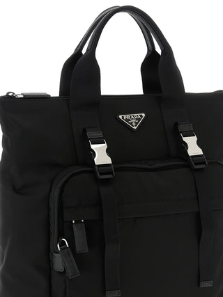Black Recycled Polyamide Tote Bag