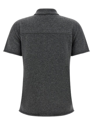 Gray Cashmere Polo Shirt