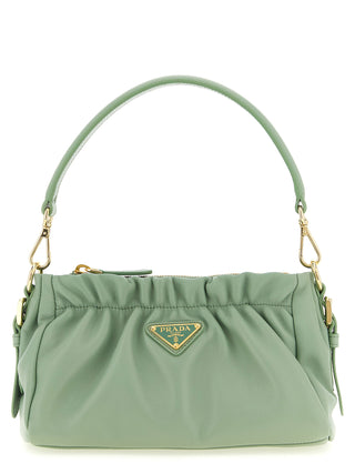 Bicolor Lamb Leather Shoulder Bag