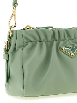 Bicolor Lamb Leather Shoulder Bag