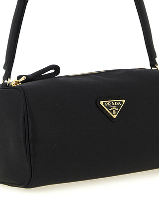 Black Viscose Shoulder Bag