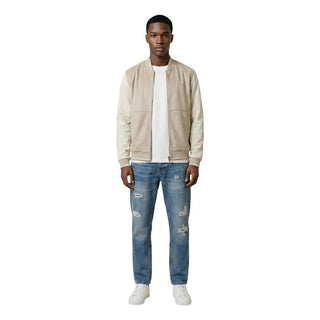 Beige Polyester Bomber