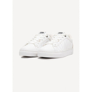 White Nylon Low Top Sneakers