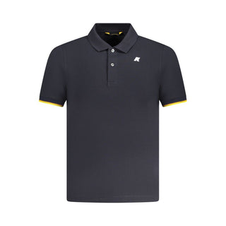 Blue Cotton Men Polo