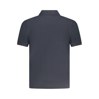 Blue Cotton Men Polo