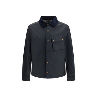 Blue Cotton Full-Length Jacket