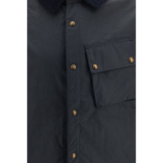 Blue Cotton Full-Length Jacket