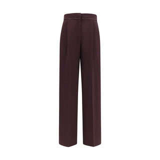 Purple Polyester Casual Pants