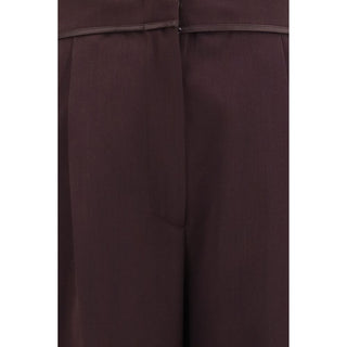 Purple Polyester Casual Pants