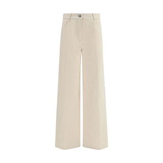 White Cotton Casual Pants