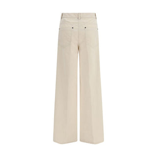 White Cotton Casual Pants
