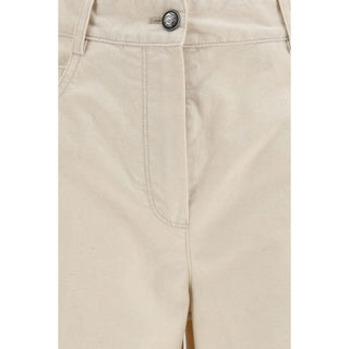 White Cotton Casual Pants