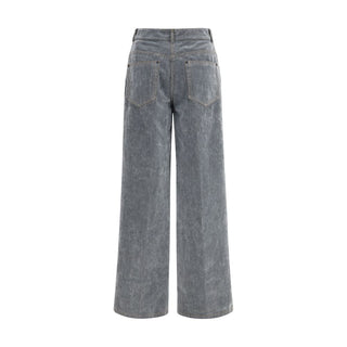 Gray Cotton Jeans Denim