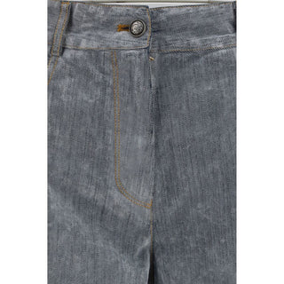 Gray Cotton Jeans Denim