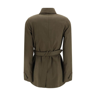 Bicolor Cotton Full-Length Jacket