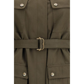 Bicolor Cotton Full-Length Jacket