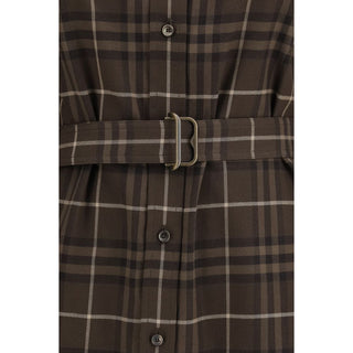 Brown Cotton Casual Dress