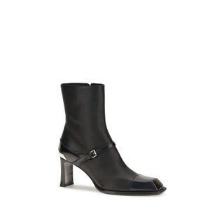 Black Lamb Leather Ankle Boots