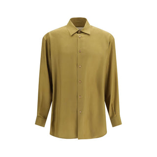 Beige Silk Dress Shirt