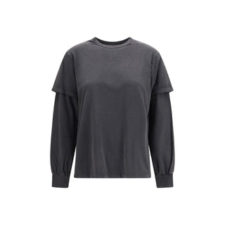 Gray Cotton Long Sleeve T-Shirt