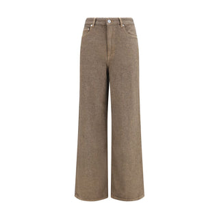 Brown Cotton Relaxed Fit Jeans