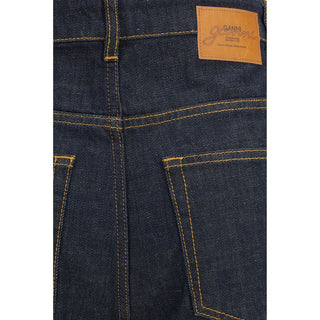 Blue Cotton Straight-Leg Jeans