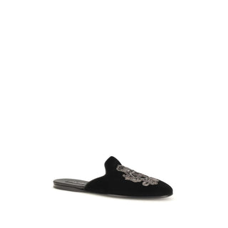 Black Velvet Flats