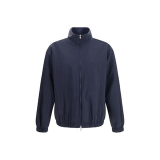 Blue Silk Full-Length Jacket