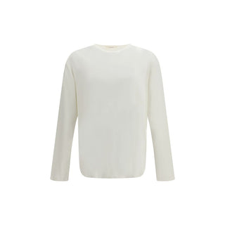 White Cotton Long Sleeve T-Shirt