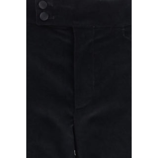Black Cotton Casual Pants