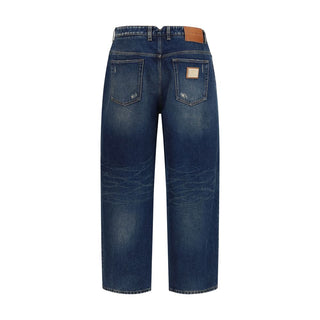 Blue Cotton Relaxed Fit Jeans