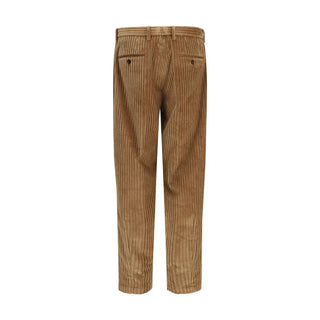 Brown Cotton Casual Pants