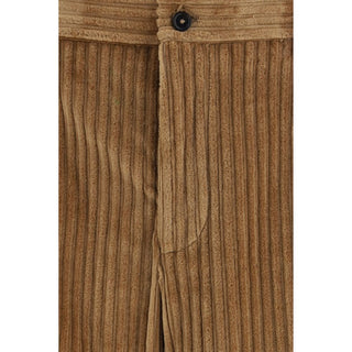 Brown Cotton Casual Pants