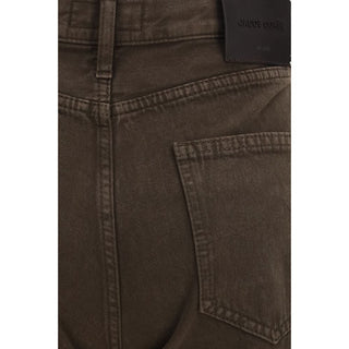 Brown Cotton Straight-Leg Jeans