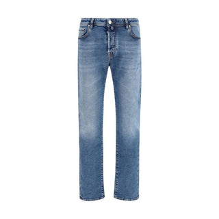 Blue Cotton Slim Fit Jeans