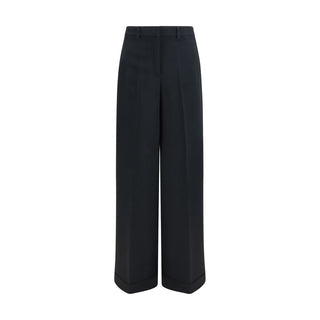Black Acetate Casual Pants