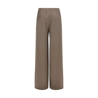 Brown Viscose Casual Pants