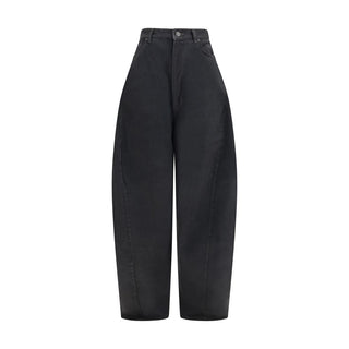 Black Cotton Casual Pants